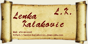 Lenka Kalaković vizit kartica